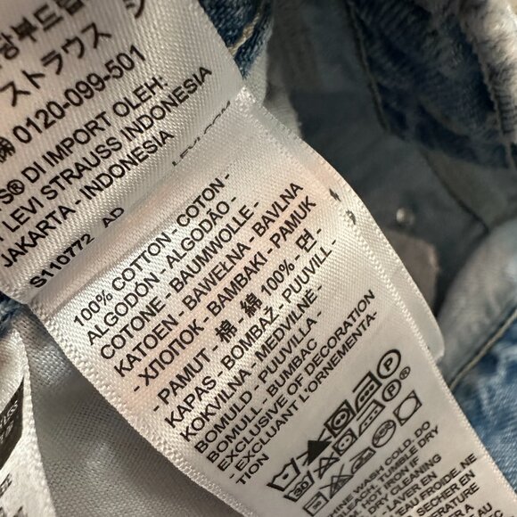 Levi's Cinch Baggy Wide Leg Light Wash Jeans Women's size 28 6 - Picture 5 of 10